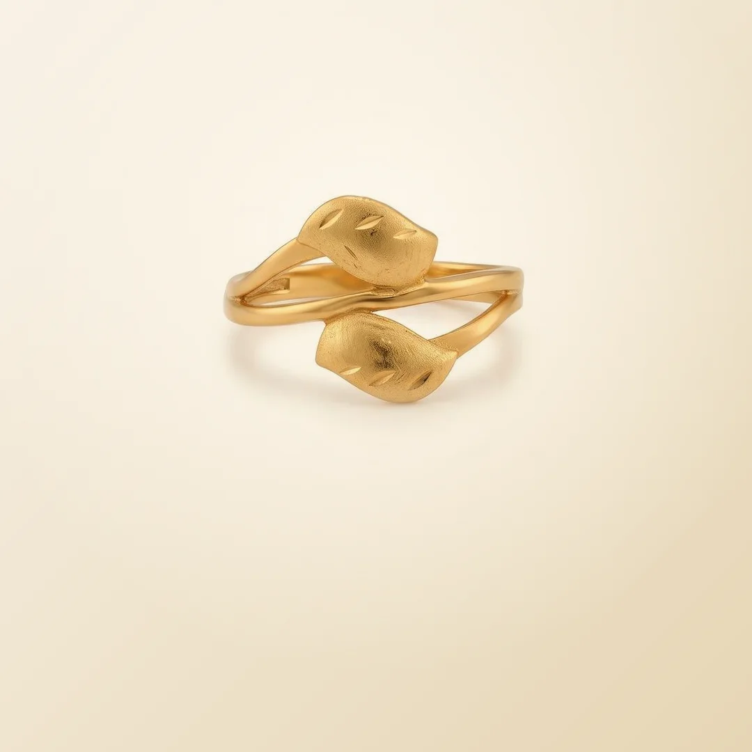 The Leaf Ring, in 22K gold