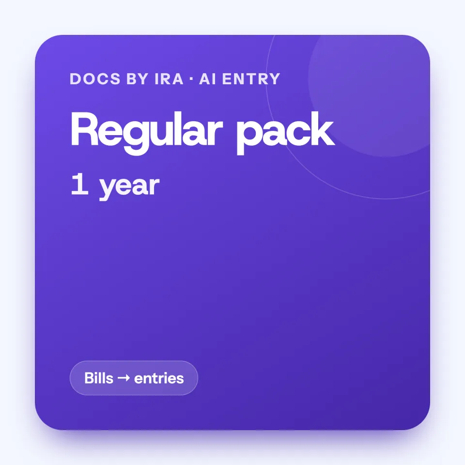 Docs by Ira, Regular pack (TallyPrime AI document entry)