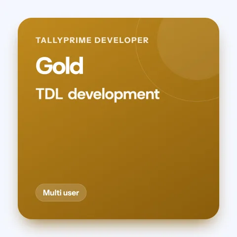 TallyPrime Developer, Gold