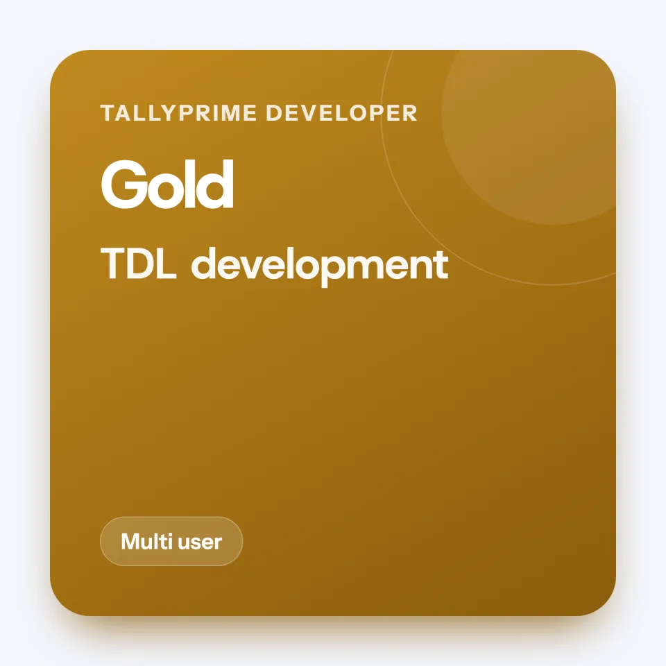 TallyPrime Developer, Gold