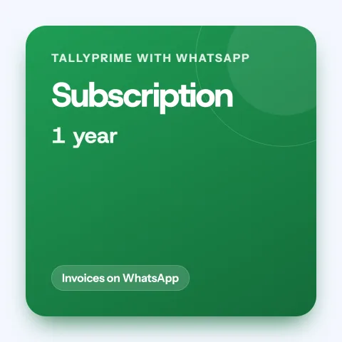 TallyPrime with WhatsApp, 1 year subscription