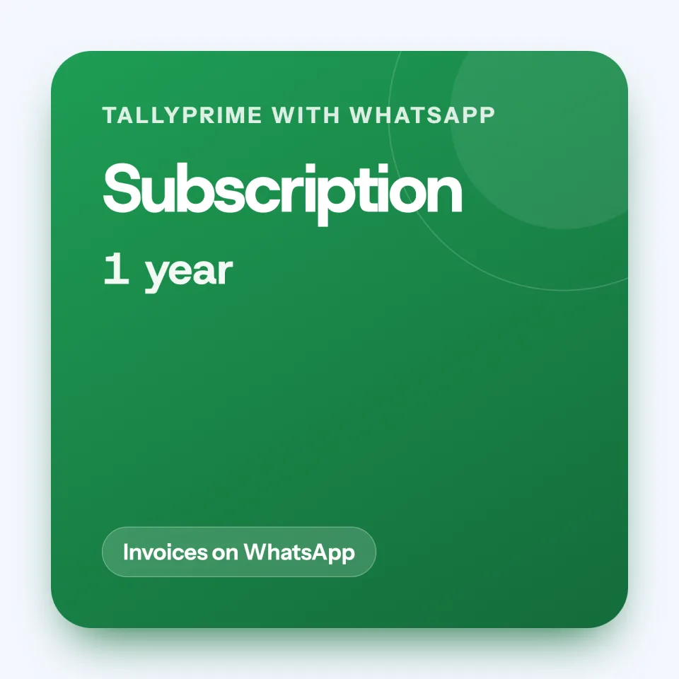 TallyPrime with WhatsApp, 1 year subscription