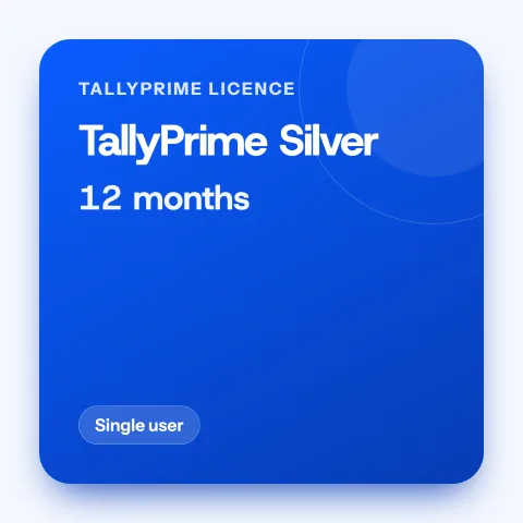 TallyPrime Silver, 12 months (Single user)