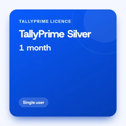 TallyPrime Silver, 1 month (Single user)