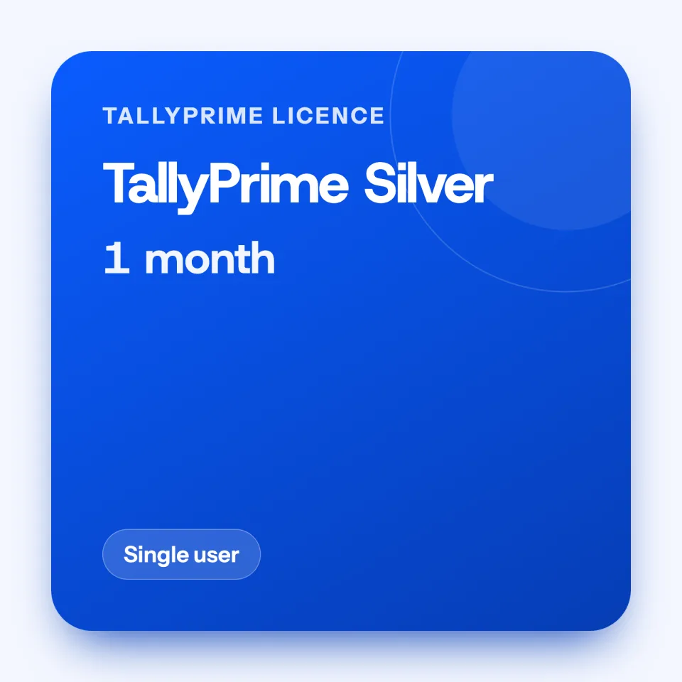 TallyPrime Silver, 1 month (Single user)